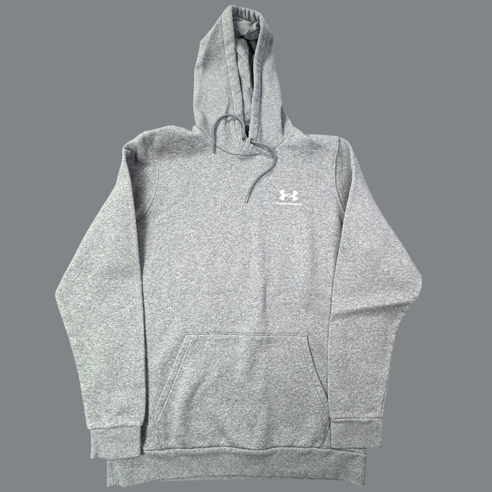 Under Armour Hoodie Mens LT Gray Rival Fleece Pullover